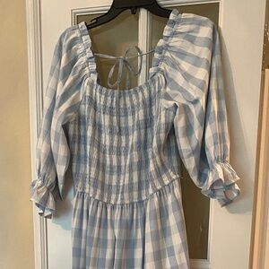 Size L Mia dress in blue gingham
